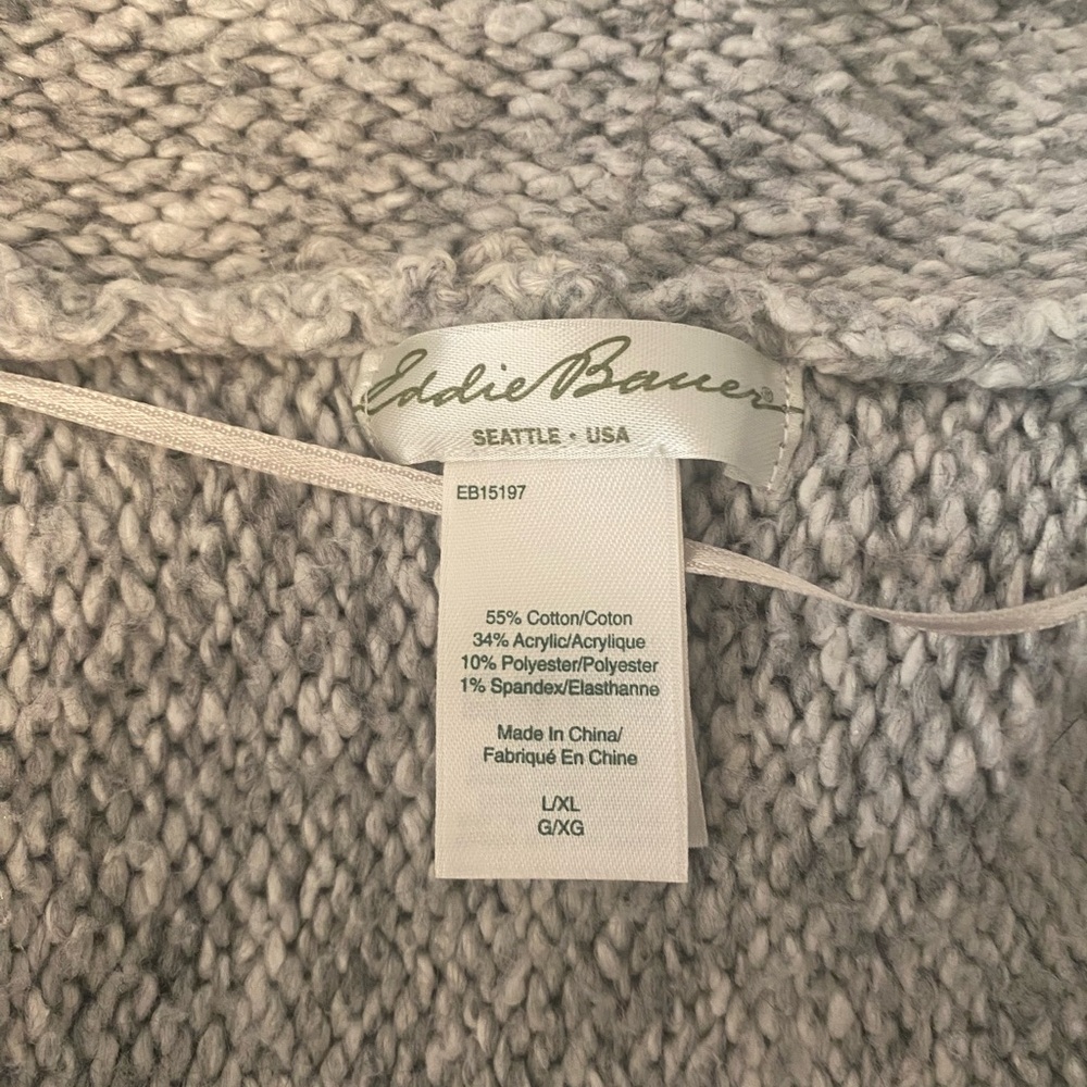 Eddie Bauer Cozy Gray Women's L/XL Knit Sweater - Picture 4 of 4